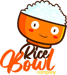 Cute and funny logo for rice bowl company