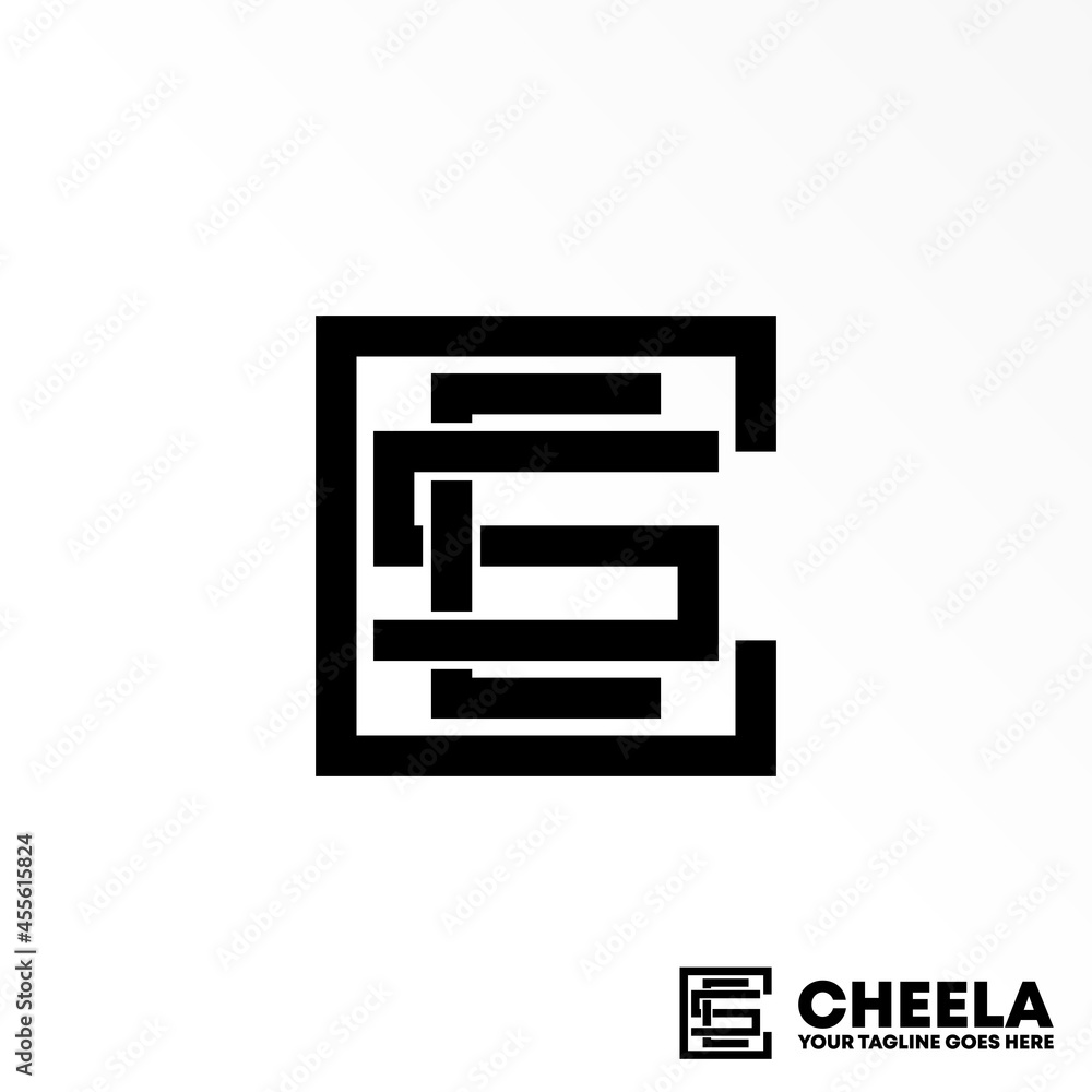 Poster letter or word csc font in square line image graphic icon logo design abstract concept vector stock.