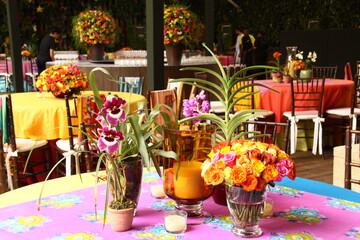 table with flowers