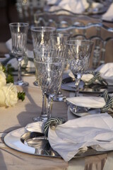 table set for a dinner