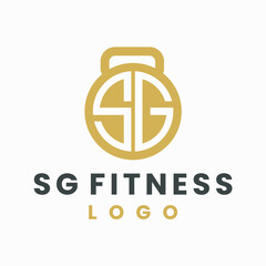 SG Fitness logo vector image