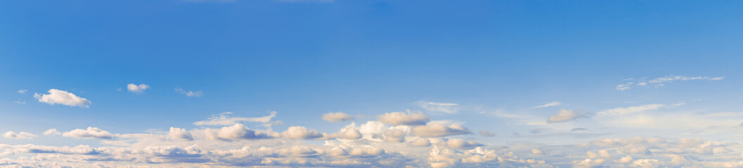 Fototapeta premium Beautiful light sky panorama. Clouds at the evening sky.