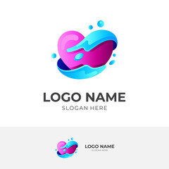 charity logo template, social icon, colorful style