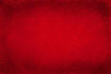 Red background with grunge texture, painted Christmas red background with vintage textured black grungy border, distressed old red antique paper or metal design