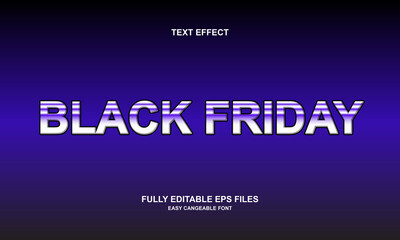 Editable text effect black friday title style