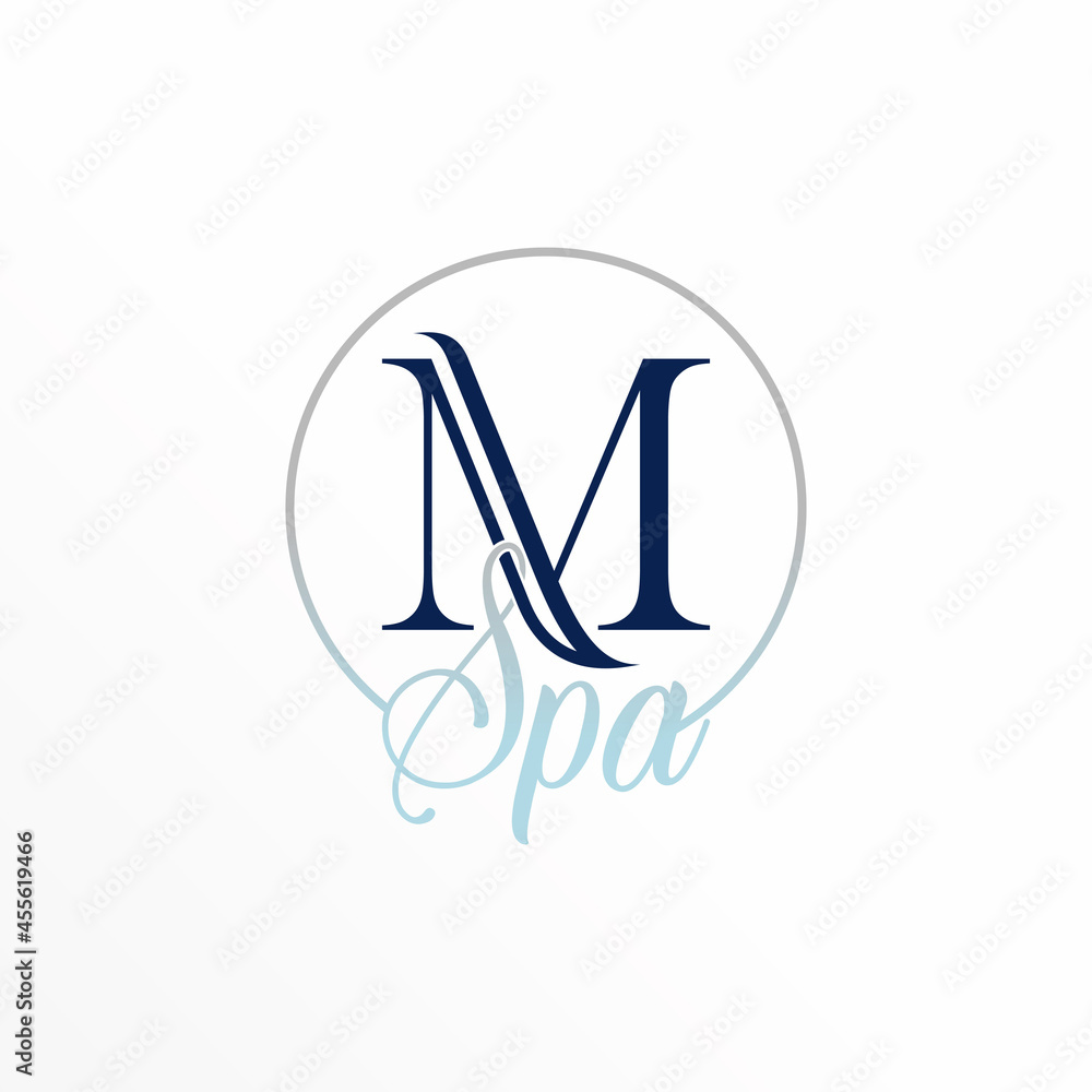Poster letter or word m serif font with circle image graphic icon logo design abstract concept vector stock