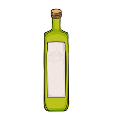 Hand drawn bottle of olive oil on a white background.