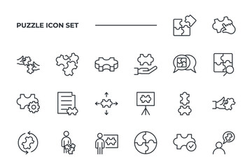 Puzzle set icon, isolated Puzzle set sign icon, vector illustration