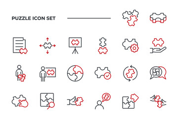 Puzzle set icon, isolated Puzzle set sign icon, vector illustration