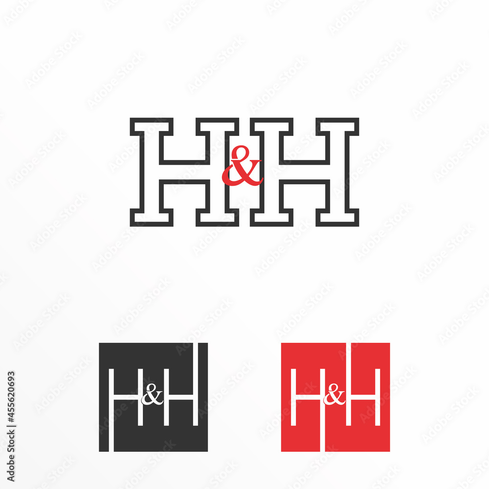 Poster letter or word h and h or double h sans serif font image graphic icon logo design abstract concept v