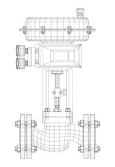 Valve with automatic electro-actuated. Vector