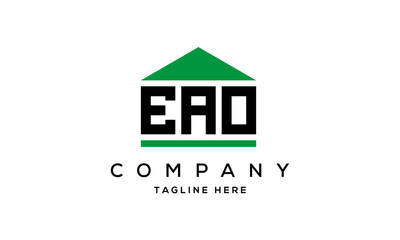 EAO three letter house for real estate logo design