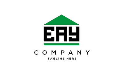 EAY three letter house for real estate logo design