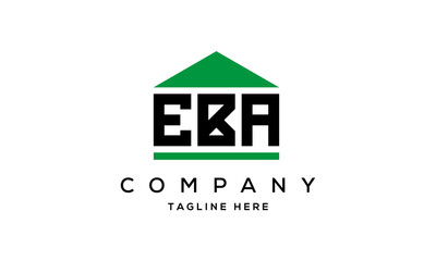 EBA three letter house for real estate logo design