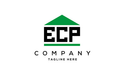 ECP three letter house for real estate logo design