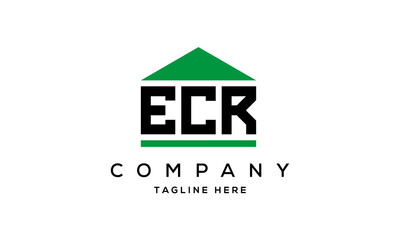 ECR three letter house for real estate logo design