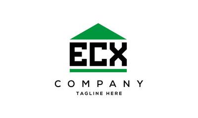 ECX three letter house for real estate logo design
