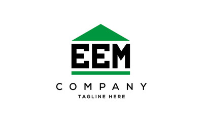 EEM three letter house for real estate logo design