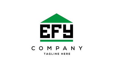 EFY three letter house for real estate logo design