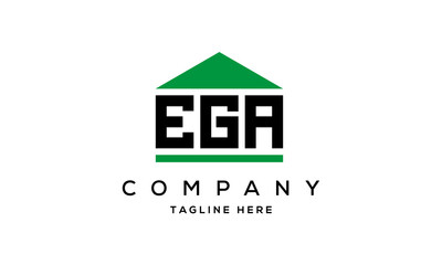EGA three letter house for real estate logo design