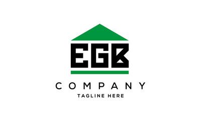 EGB three letter house for real estate logo design