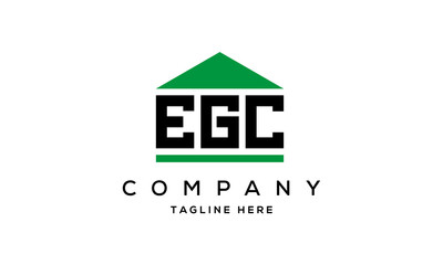 EGC three letter house for real estate logo design