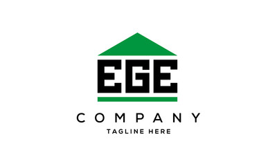 EGE three letter house for real estate logo design