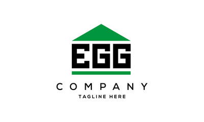 EGG three letter house for real estate logo design