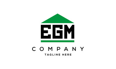 EGM three letter house for real estate logo design