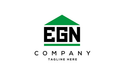 EGN three letter house for real estate logo design