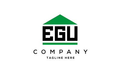 EGU three letter house for real estate logo design