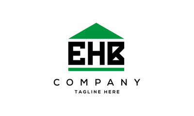EHB three letter house for real estate logo design