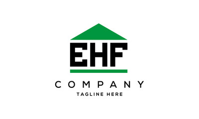 EHF three letter house for real estate logo design