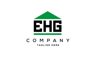 EHG three letter house for real estate logo design