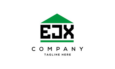 EJX three letter house for real estate logo design