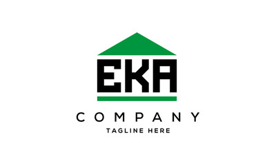 EKA three letter house for real estate logo design