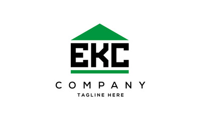 EKC three letter house for real estate logo design