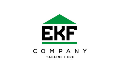 EKF three letter house for real estate logo design