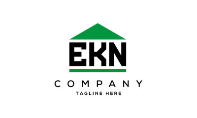 EKN three letter house for real estate logo design