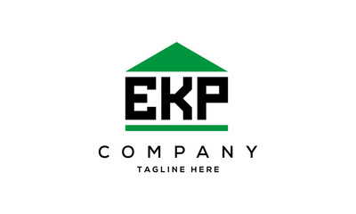 EKP three letter house for real estate logo design