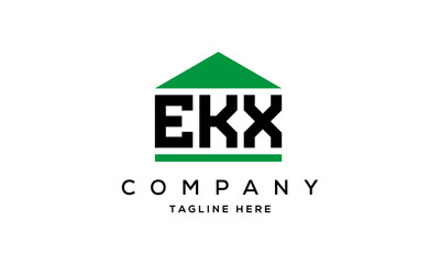 EKX three letter house for real estate logo design