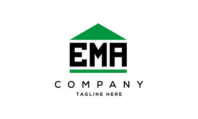 EMA three letter house for real estate logo design