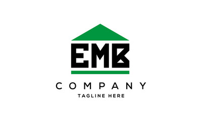 EMB three letter house for real estate logo design