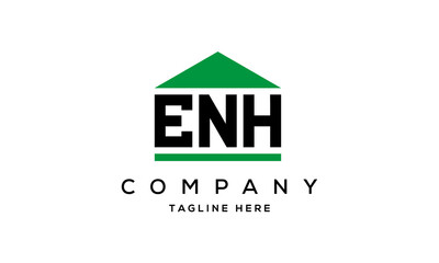 ENH three letter house for real estate logo design