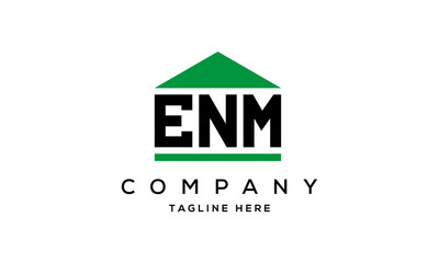 ENM three letter house for real estate logo design