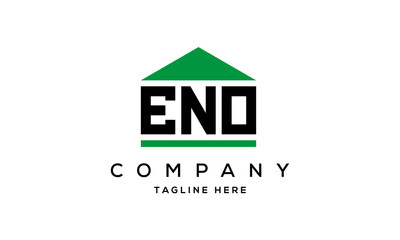 ENO three letter house for real estate logo design