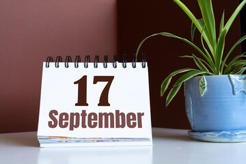September 17. 17th day of the month, calendar date. Autumn month, day of the year concept.