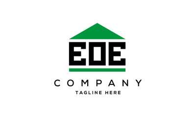 EOE three letter house for real estate logo design