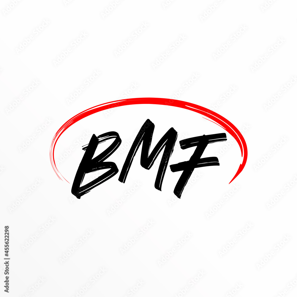 Poster letter or word bmf scratch font in ellipse image graphic icon logo design abstract concept vector st