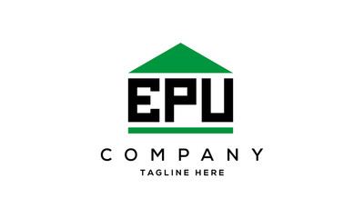 EPU three letter house for real estate logo design